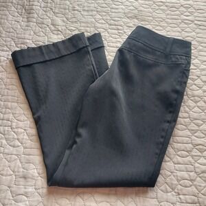 Tracy Evans Limited Black Pinstripe Wide Leg Cuffed Dress Pants Size 9 3358996